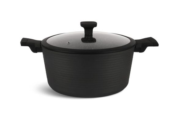 Набір посуду чорний з мармуровим покриттям Edenberg EB-5643 + кухонні аксесуари