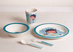 Набор посуды для детей мальчик-ныряльщик Conbrio СВ-252 - 5 пр, бамбук