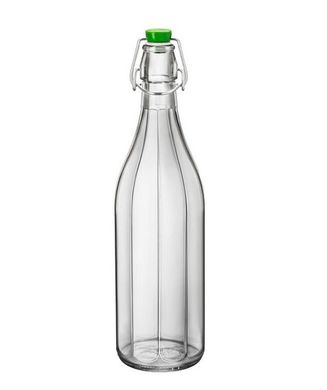 Пляшка Bormioli Rocco Oxford 390850FS1321990-GR - 1 л, зелена кришка, Зелений