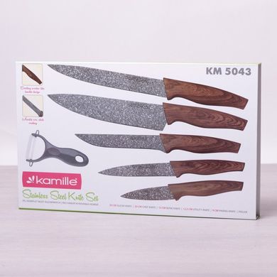 Набір кухонних ножів Kamille KM5043 + овочечистка