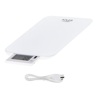 Ваги кухонні Adler AD 3167 USB - до 10 кг, білі