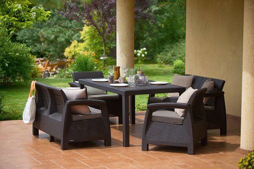 Комплект садовой мебели Allibert Corfu Fiesta - коричневый