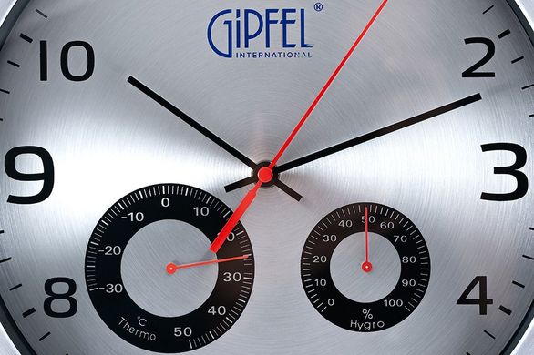 Настінні годинники з термометром і гігрометром GIPFEL 9413 -30см