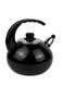 Чайник эмалированный со свистком с черной бакелитовой ручкой Kamille KM-1039A - 2,5 л, черный