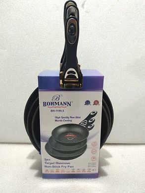 Набір сковорідок Bohmann BH-1195-3 - 20 см, 24 см, 28 см (3 предмети)