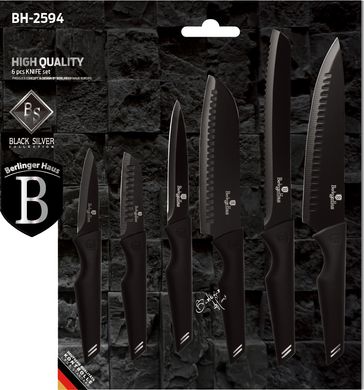 Набір ножів Berlinger Haus Black Silver Collection BH 2594 - 6 предметів