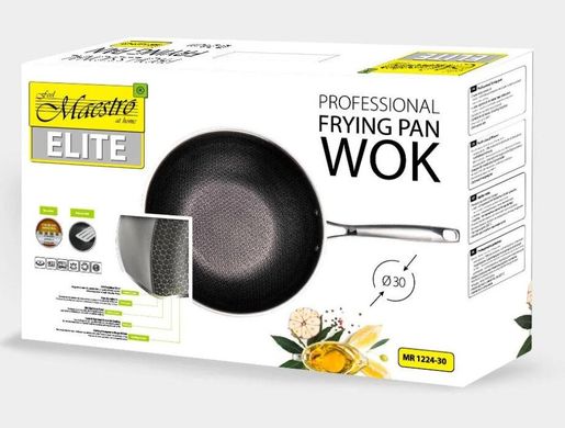 Профессиональная сковорода WOK с 3D-эффектом MAESTRO MR1224-30 см