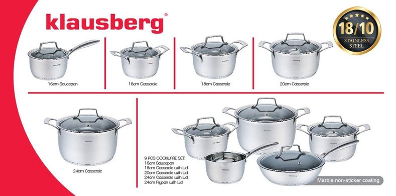 Набор посуды Klausberg 7235 KB - 9 предметов