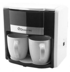 Кофеварка с двумя чашами Domotec MS-0706, белая